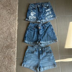 3 pairs American eagle jean shorts